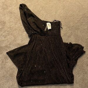 Neiman Marcus Adrianna Papell Black Glitter Dress (Brand New)
